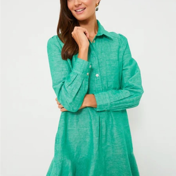 Tuckernuck Green Callahan Button-Up Shirt Dress - Picture 6 of 10